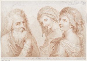 若い女性二人と老人一人 Ciprianis Principles of Drawing (シリーズタイトル) キプリアニスの素描（連載タイトル）