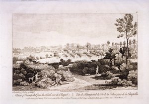 ハムステッド ヒースの眺め、ハムステッド、ロンドン、1752 年。 作： Francesco Bartolozzi