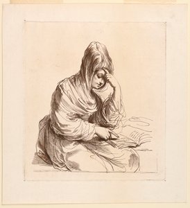 勉強する女性 作： Francesco Bartolozzi
