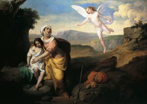 天使が訪れたハガルとイシュマエル 1846年頃 フランチェスコ・コゲッティ（1804-1875）作 油彩・キャンバス 96x132cm