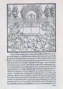ポリアの恋人とニンフ、フランチェスココロンナ作「ヒプネロトマキアポリフィリ」のコピーからのイラスト（c.1432-1527） 作： Francesco Colonna