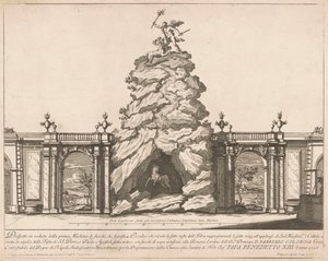 1726年の中国のプリマ・マッキナ：ヘラクレスとヒドラ 作： Francesco Faraone Aquila, after Alessandro Specchi