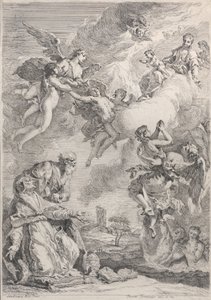 教皇聖グレゴリウス 1 世が祈りで魂を煉獄から解放する、1731 年。 作： Francesco Fontebasso
