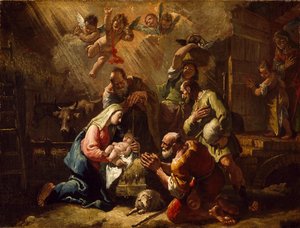 18世紀半ばの羊飼いの礼拝 作： Francesco Fontebasso