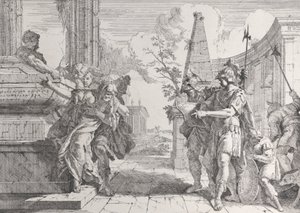 バッカナルと歴史、1744年からのポリュクセナの犠牲、1744. 作： Francesco Fontebasso