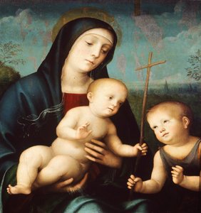 聖母子と洗礼者聖ヨハネ、フランチェスコ・フランシア作（1450-1517）