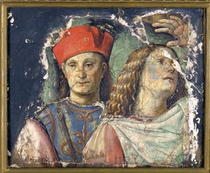 フランス出身の 2 頭の男性、フランチェスコ (1450-1517)。 フレッシュ、c。 1500、ボローニャ国立美術館