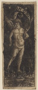 「SOLI DEO HONOR」と刻まれた花瓶の天使 作： Francesco Francia or Peregrino da Cesena