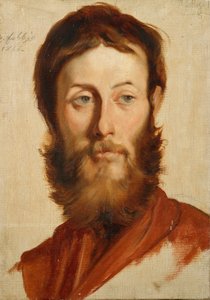画家エルネスト・レイパー (1840-1873) の肖像 フランチェスコ・ガンドルフィ (1824-1873) による絵画 1866 日 40x28 cm Genes Nervi, Galleria d