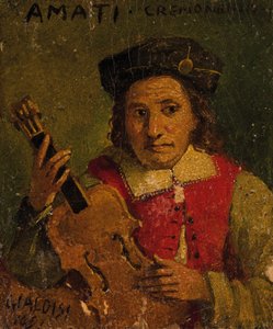 Nicola Amati 1596-1684 の肖像、17 世紀末.. 作： Francesco Gialdisi