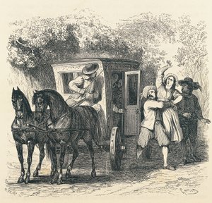 アレッサンドロ・マンゾーニ（1785-1873）作『婚約者』のエピソード「ルーシーの誘拐」、フランチェスコ・ゴニン（1808-1889）による1840年版の挿絵 作： Francesco Gonin