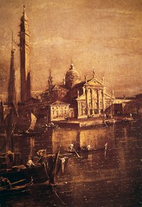 サンジョルジョ教会とカンパニール、サンマルコ広場の詳細、1774年頃 作： Francesco Guardi