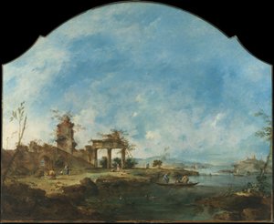 幻想的な風景、1765年頃 作： Francesco Guardi