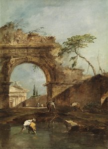 風景-カプリッチョ、1780年頃 作： Francesco Guardi