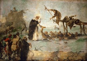 ドミニカ共和国の聖人の奇跡 - ドミニカ共和国の聖人(Saint Goncalo de Amarante?)の奇跡 - Francesco Guardi (1712-1793).油彩・キャンバス