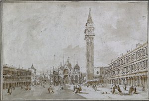 サンマルコ広場、ヴェネツィア、1780年代。 作： Francesco Guardi