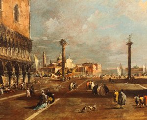 サン・ジョルジョ・マッジョーレに向かうサン・マルコ広場、フランチェスコ・グアルディ（1712-1793）作、キャンバスに油彩、45x72 cm