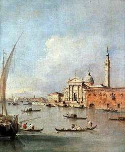 S.ジウデッカから見たジョルジョ・マッジョーレ（油彩 作： Francesco Guardi