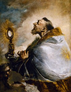 聖体を崇拝する聖人、恍惚とする聖人ノルベルト 作： Francesco Guardi