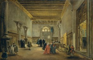 サラデルマッジョールコンシリオの前衛、c.1765-68 作： Francesco Guardi