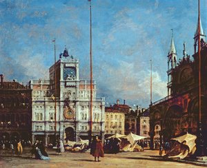 ヴェネツィアの時計塔、1760年頃 作： Francesco Guardi