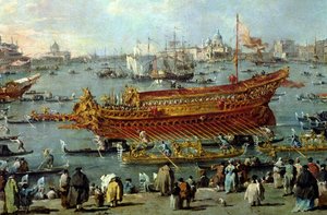 アセンションの日にヴェネツィアリドに向かう「ブチェンタウルス」の出発、ボートの詳細、1766-70年