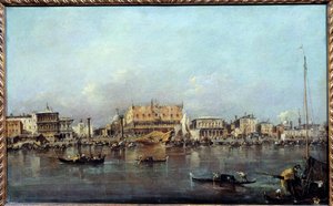 海から見たドージェの宮殿 フランチェスコ・グアルディ（1712-1793）の絵画 18世紀 日。0,42x0,68m。 作： Francesco Guardi
