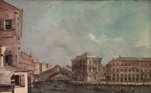 リアルトの上の大運河、1760年頃（キャンバスに油彩） 作： Francesco Guardi