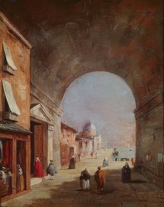 ヴェネツィアの風景 作： Francesco Guardi