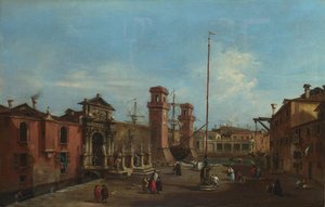 ヴェネツィア。アーセナル、1755-1760 作： Francesco Guardi