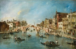 カンナレージョ運河の眺め、ヴェネツィア、c。 1775-1780。 作： Francesco Guardi