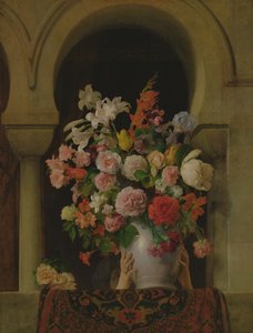 ハーレムの窓に咲く花瓶、1881 作： Francesco Hayez