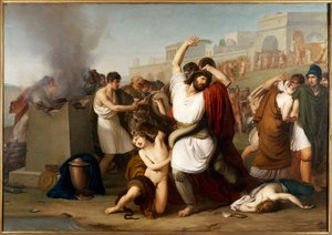 イタリア、ミラノ、トロイアン司祭ラオコーンの絵 作： Francesco Hayez