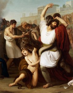 イタリア、ミラノ、「トロイアン司祭ラオコーンの絵」詳細 作： Francesco Hayez