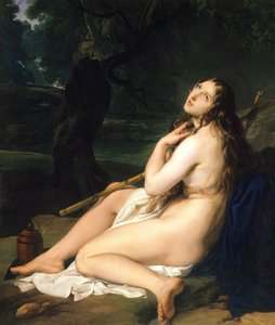 懺悔するマグダラの聖マリア」フランチェスコ・ハイエズ（1791-1882）作、油彩・キャンバス 作： Francesco Hayez
