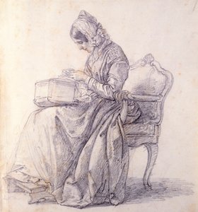 フランチェスコ・ヘイズ（1791-1882）による「妻の肖像」（デッサン 作： Francesco Hayez