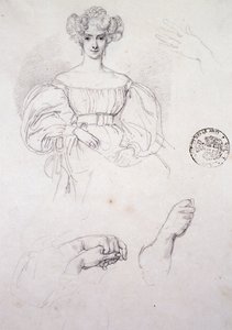 女性の肖像」のための習作 作： Francesco Hayez
