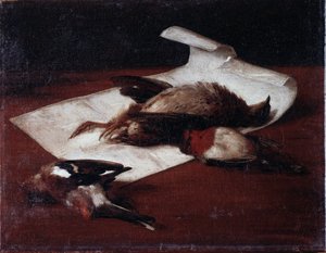 死んだゲームの絵 フランチェスコ・インガンニ（1793-1873） 1862年 薄手 25,6x33,2 cm ゲネス近代美術館（Galleria d