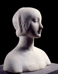 ベアトリーチェ・ダラーゴンと呼ばれる若い女性の胸像。フランチェスコ・ダ・ラウラーナ（1430-1502）作とされる大理石彫刻 作： Francesco Laurana