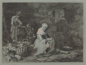家の内部、1763 年。 作： Francesco Londonio