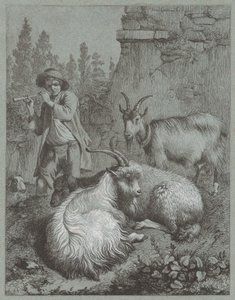 ヤギとフルートを演奏する羊飼い、1764年。
