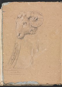 Verona Sketchbook：Rams head page12、1760 作： Francesco Lorenzi