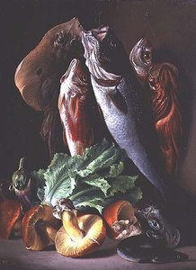 魚のいる静物画 作： Francesco Malacrea