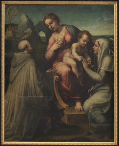 聖母子と聖母子 作： Francesco Menzocchi