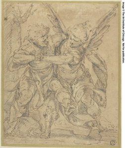 天使と格闘するヤコブ 作： Francesco Merano