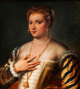 若いヴェネツィア女性の肖像（油彩・キャンバス） 作： Francesco Montemezzano