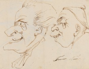 似顔絵のページ（紙に鉛筆、ペン、インク） 作： Francesco Nenci