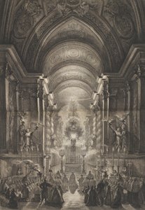 1787年、バチカンのアカペラ・パオリーナで行われたセレモニー。 作： Francesco Piranesi