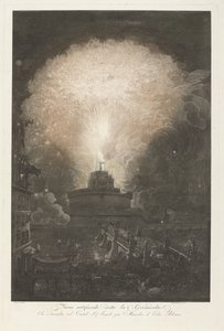 サンタンジェロ城のジランドラ エンゲレンブルヒトの花火 Fueco Artificale detto la Girandola (オブジェクトのタイトル) 作： Francesco Piranesi