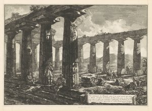 パエストゥムのジュノー神殿 Vue intérieure du Temple, que l